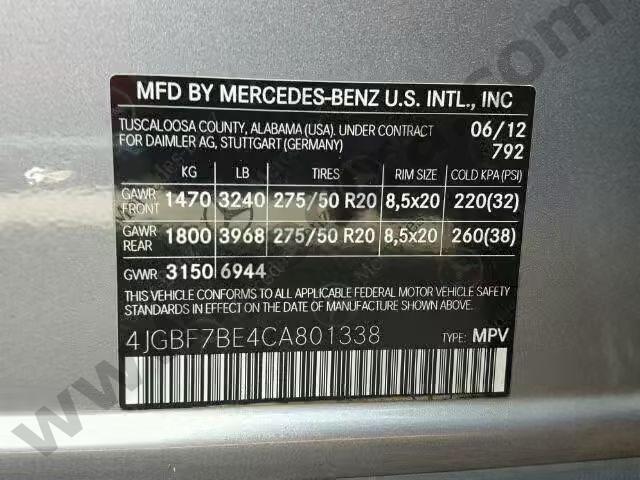 2012 Mercedes-benz Gl 450 4ma image 9