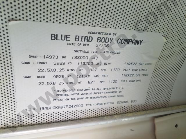 2007 Blue Bird School Bus image 9
